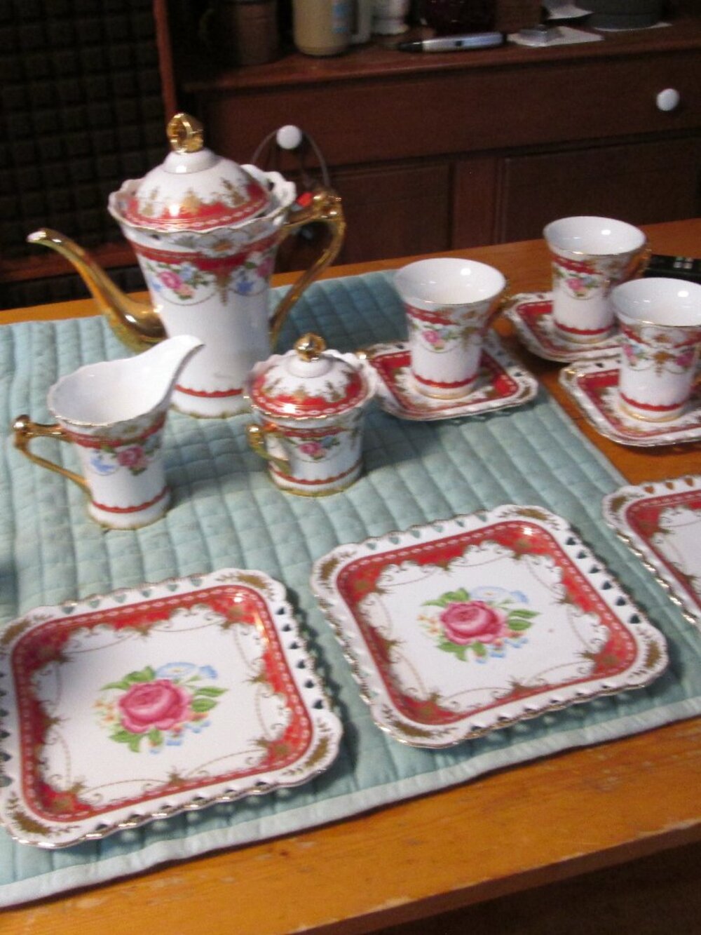 Vtg elegant Porcelain Sorelle tea set service for six elegant 23 piece